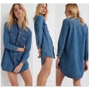 Lucky Brand western style fitted denim mini dress S